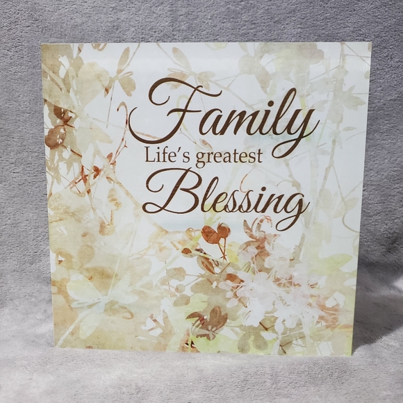 Interiors "Family, Life's greatest Blessing" Glass Stairstep Candle Luminary - Picture 2 of 10